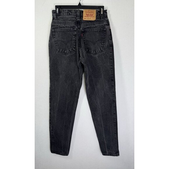 Vintage Levis 550 Jeans Womens 9 Long 27x32 Black Relaxed Tapered High Rise 90s - Picture 2 of 9